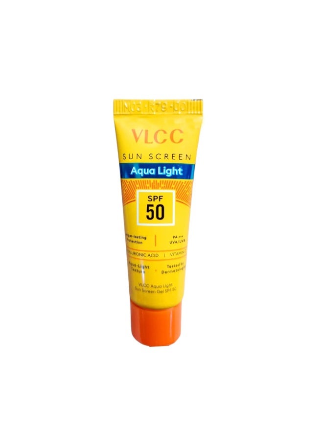 VLCC 10g Sampler Aqua Light Sunscreen Gel SPF 50 PA+++ | Fast-Absorbing, Non-Greasy, No White Cast | Broad Spectrum UV Protection | Hyaluronic Acid & Vitamin C | Lightweight, Hydrating, Dry Touch. - Image 1
